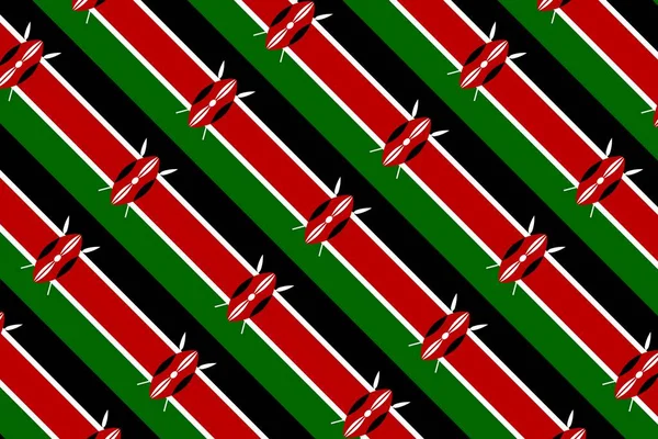 Kenya bayrağının renklerinde geometrik desen. Kenya 'nın renkleri