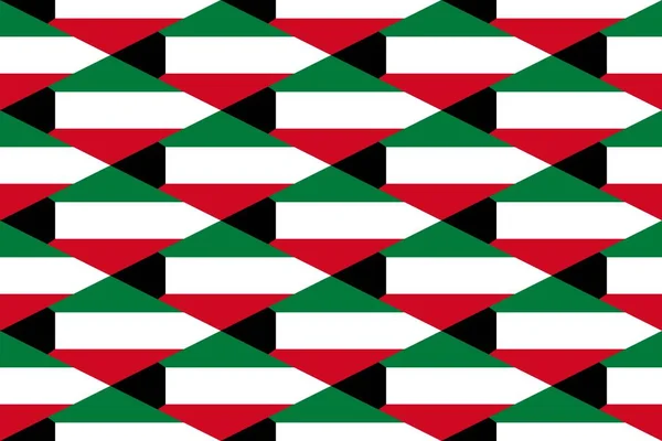 Geometrische Patroon Kleuren Van Nationale Vlag Van Koeweit Kleuren Van — Stockfoto