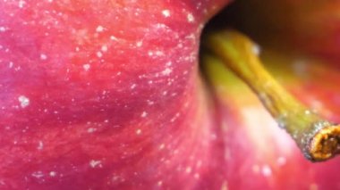 Pembe elma kabuğunun yakın plan çekimi..