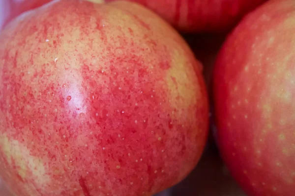 Mehrere Äpfel Der Gala Und Ligolsorten Eine Nahaufnahme — Stockfoto
