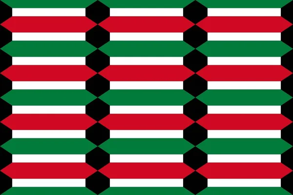 Γεωμετρικό Σχέδιο Στα Χρώματα Της Εθνικής Σημαίας Του Κουβέιτ Χρώματα — Φωτογραφία Αρχείου