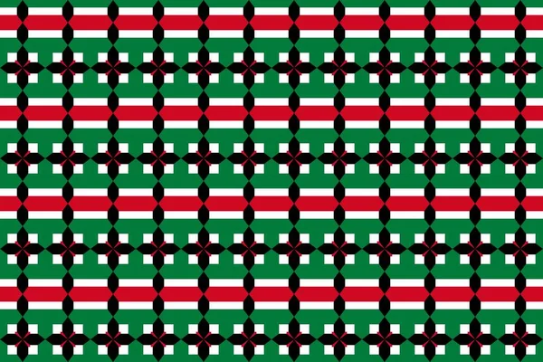 Γεωμετρικό Σχέδιο Στα Χρώματα Της Εθνικής Σημαίας Του Κουβέιτ Χρώματα — Φωτογραφία Αρχείου