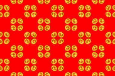 Kırgızistan 'ın ulusal bayrağının renklerinde geometrik desen. Kırgızistan 'ın renkleri.