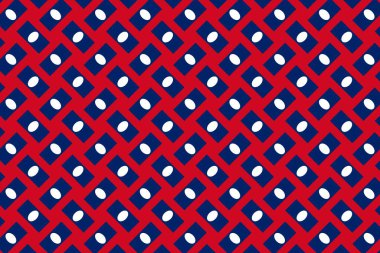 Laos 'un ulusal bayrağının renklerinde geometrik desen. Laos 'un renkleri.