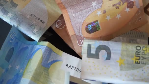 Dinheiro Euros Notas Euro Close Moeda Papel — Vídeo de Stock