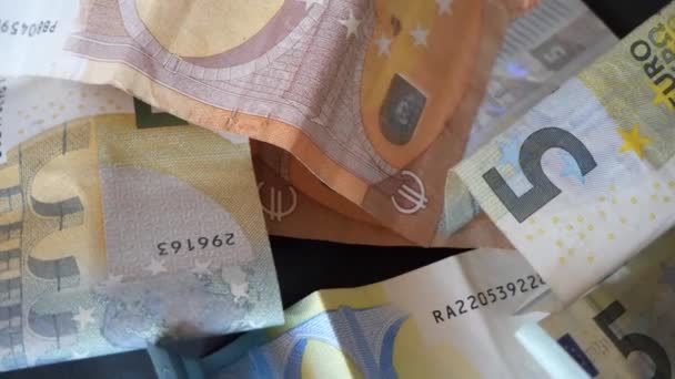 Detail Penutupan Uang Kertas Uang Kertas Uang Kertas Euro Close — Stok Video