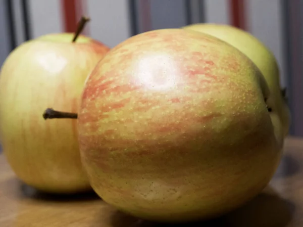 แอปเป ลกาแล กสามช ผลไม ปแมกโคร — ภาพถ่ายสต็อก