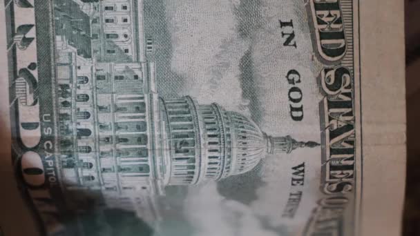 Image Capitol Bill Close Video American Paper Money Dollars — Vídeo de stock