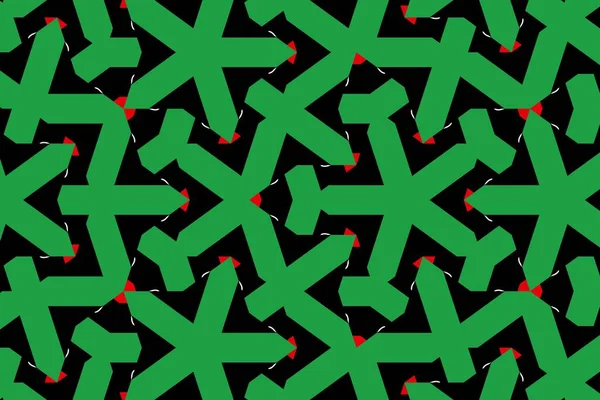 Libya bayrağının renklerinde geometrik desen. Libya 'nın renkleri.