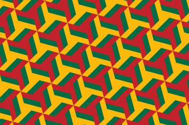 Geometric pattern in the colors of the national flag of Lithuania. The colors of Lithuania.