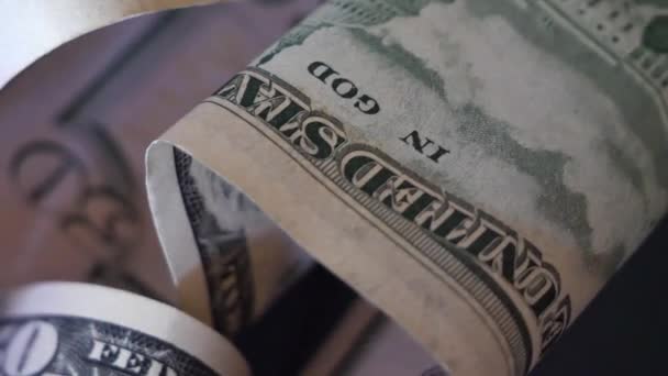 Amerikaanse Cash Dollars Video Papiergeld Zeer Gedetailleerde Video — Stockvideo