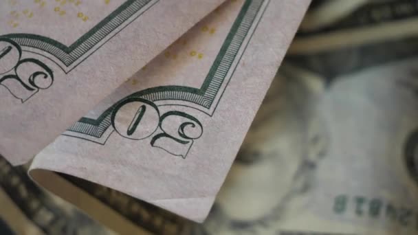 Cash Dollars Des États Unis Vidéo Macro Papier Monnaie — Video