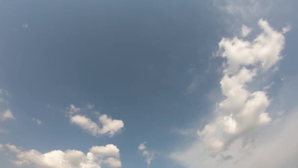 Blue Sky White Clouds Move Swim Quickly Change Shape — Video