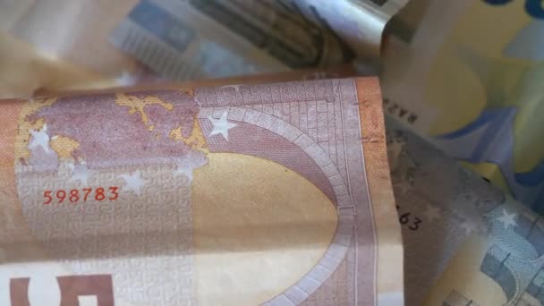 Image Pont Sur Billet Euros Gros Plan Vidéo Papier Monnaie — Video