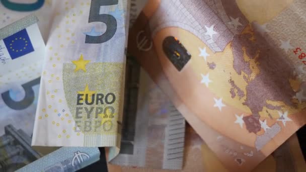 Obraz Mostu Banknotze Euro Makro Wideo Europejskie Pieniądze Papier Wideo — Wideo stockowe