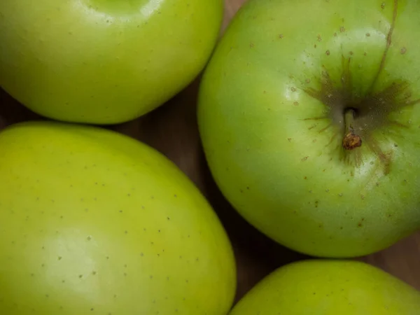 Renet Simirenko Grüne Äpfel Draufsicht Nahaufnahme Makroaufnahme Von Früchten — Stockfoto