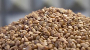 Döner makro karabuğday görüntüsü. Karabuğday lezzetli ve iyi bir yemektir..