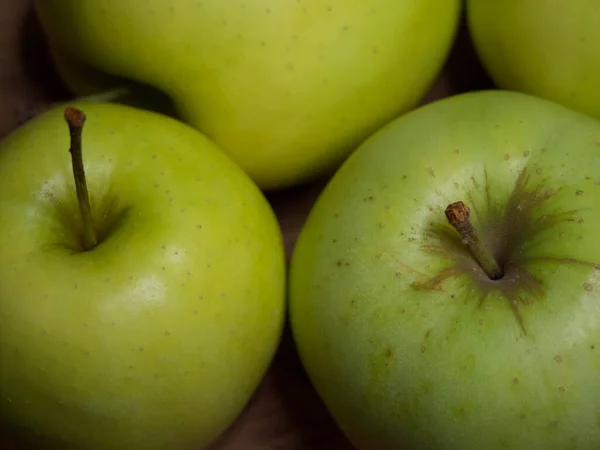 Renet Simirenko Grüne Äpfel Draufsicht Nahaufnahme Makroaufnahme Von Früchten — Stockfoto