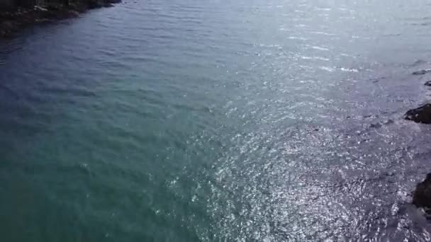 Ondulaciones Superficie Del Mar Deslumbramiento Del Sol Agua — Vídeo de stock