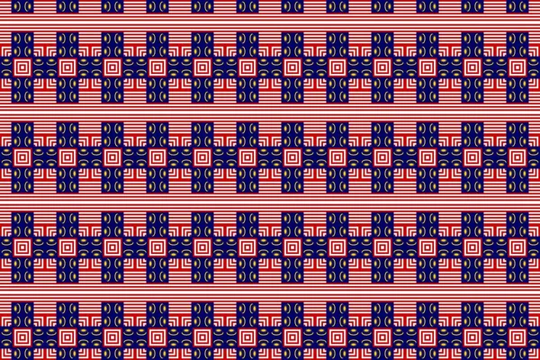 Geometrisch Patroon Kleuren Van Nationale Vlag Van Maleisië Kleuren Van — Stockfoto
