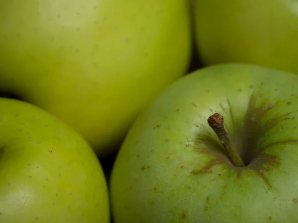 Renet Simirenko Grüne Äpfel Draufsicht Nahaufnahme Makroaufnahme Von Früchten — Stockfoto