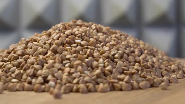 Semillas Trigo Sarraceno Grano Entero Fibra Dietética Granos Cereales Secos — Vídeo de stock