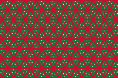 Ulusal Maldivler bayrağının renklerinde geometrik desen. Maldivlerin renkleri.