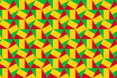 Mali bayrağının renklerinde geometrik desen. Mali 'nin renkleri.