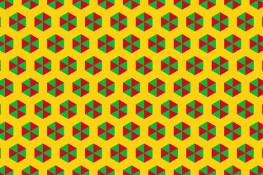 Mali bayrağının renklerinde geometrik desen. Mali 'nin renkleri.