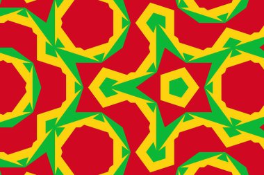 Mali bayrağının renklerinde geometrik desen. Mali 'nin renkleri.