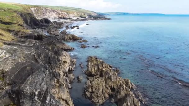 Beautiful Seascape Coast Celtic Sea Sea Space Full Format — Stock videók
