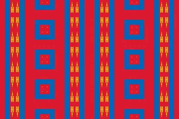 Moğolistan Bayrağının Renklerinde Geometrik Desen Moğolistan Renkleri — Stok fotoğraf