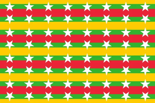 Γεωμετρικό Σχέδιο Στα Χρώματα Της Εθνικής Σημαίας Της Μιανμάρ Χρώματα — Φωτογραφία Αρχείου