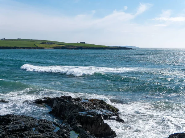 Sea South Coast Ireland Clonakilty Sunny Day Waves Coastal Rocks — Stock Fotó