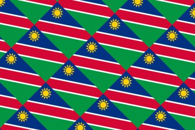 Geometric pattern in the colors of the national flag of Namibia. The colors of Namibia.