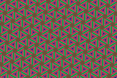 Geometric pattern in the colors of the national flag of Namibia. The colors of Namibia.
