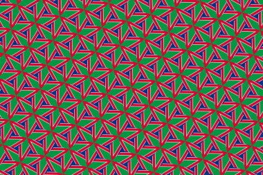 Geometric pattern in the colors of the national flag of Namibia. The colors of Namibia.