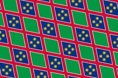 Geometric pattern in the colors of the national flag of Namibia. The colors of Namibia.