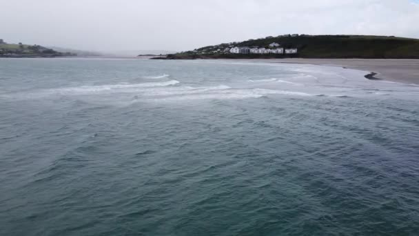 Cloudy Sky Waters Atlantic Ocean Southern Coast Ireland Tidal Sea — Stock video