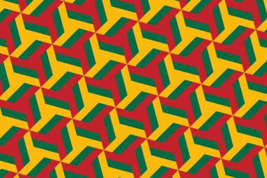Litvanya bayrağının renklerinde basit geometrik desen