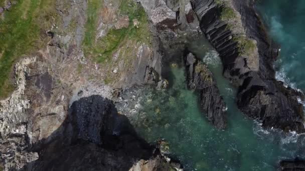 Wybrzeże Południowej Irlandii Słoneczny Dzień Piękne Wybrzeże Morza Celtyckiego Filmik — Wideo stockowe