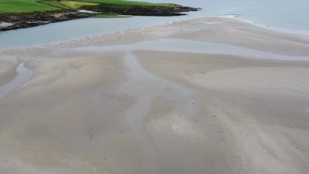 Uma Enorme Saliva Areia Maré Baixa Costa Irlandesa Oceano Atlântico — Vídeo de Stock