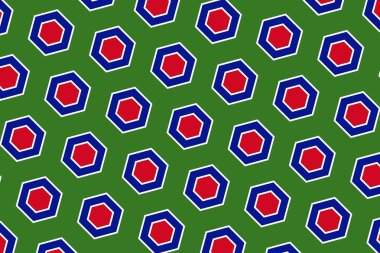 Gambiya bayrağının renklerinde basit geometrik desen