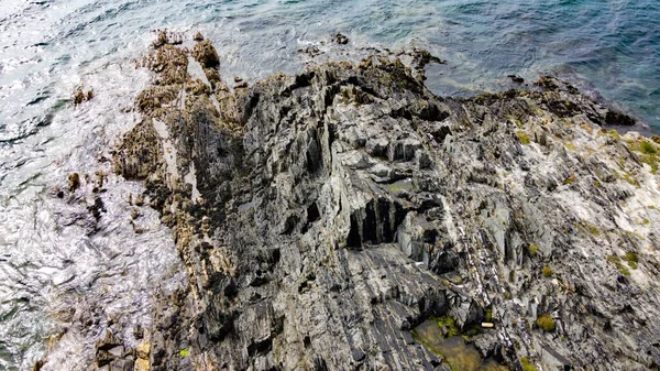 Rocce Sulla Riva Del Mare Formazioni Geologiche Vista Dall Alto — Foto Stock