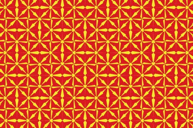 Kuzey Makedonya 'nın ulusal bayrağının renklerinde geometrik desen. Kuzey Makedonya 'nın renkleri.