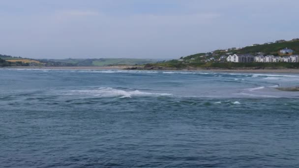 Beautiful Sea Water Tidal Waves Seaside Irish Landscape — Stock Video