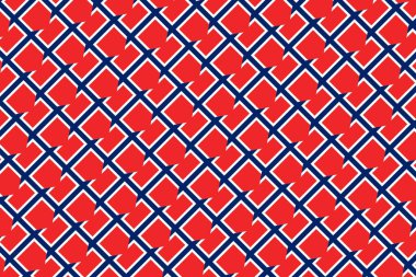 Norveç bayrağının renklerinde geometrik desen. Norveç 'in renkleri.