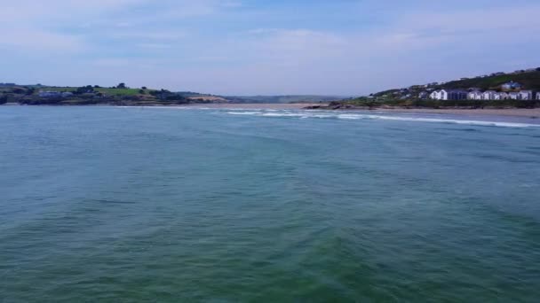 Agua Del Océano Atlántico Cerca Costa Irlanda Drone Video Hermoso — Vídeos de Stock