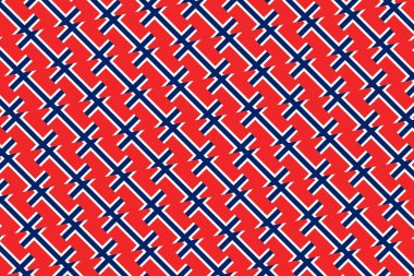 Norveç bayrağının renklerinde geometrik desen. Norveç 'in renkleri.