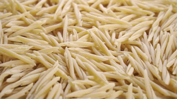 Pâtes Italiennes Trofie Sec Non Cuites Rotation Ferme Concept Alimentation — Video